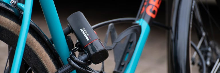 Trelock bike lock in use on a bike