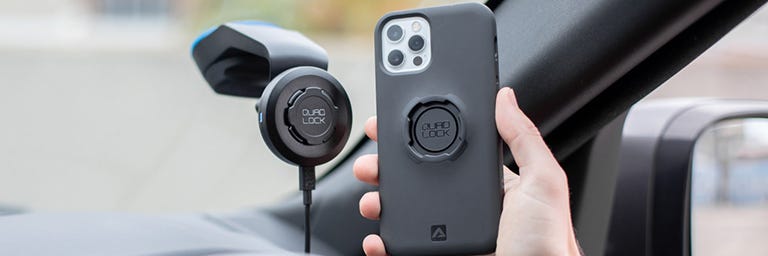 Quad Lock phone case in use